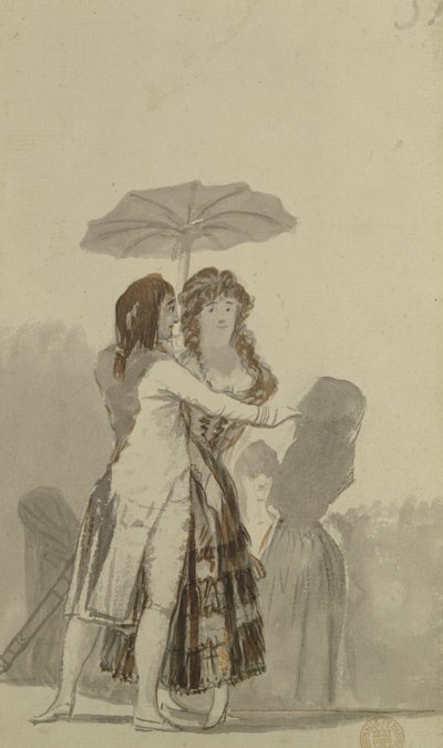 Couple with a Parasol by Francisco de Goya